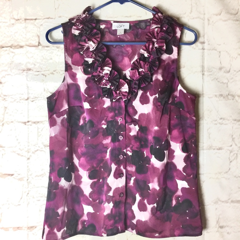 Ann Taylor LOFT Floral Sleeveless Blouse